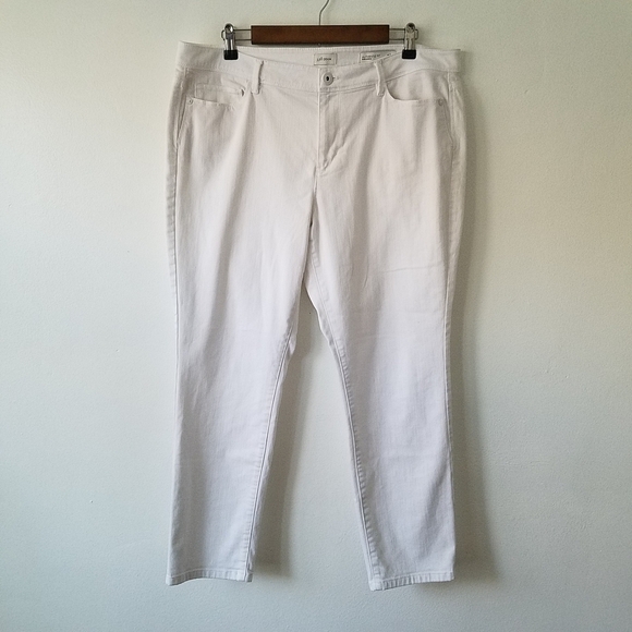 J.JILL Denim Authentic Fit Slim Ankle White Jeans Size 16 - Picture 2 of 13